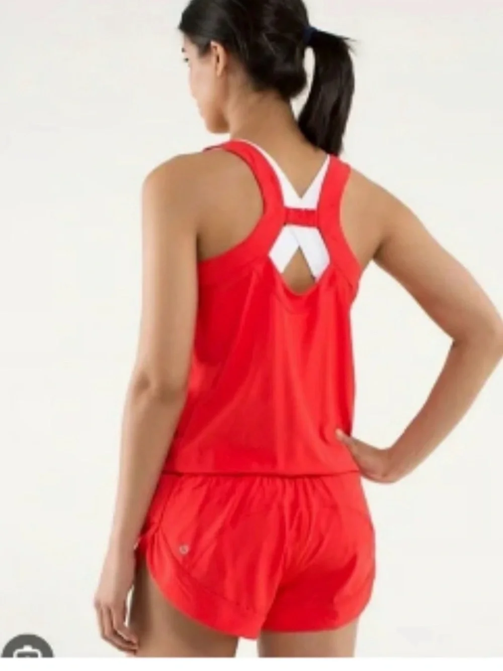 lululemon Speedy Runsie Performance Romper Red coral